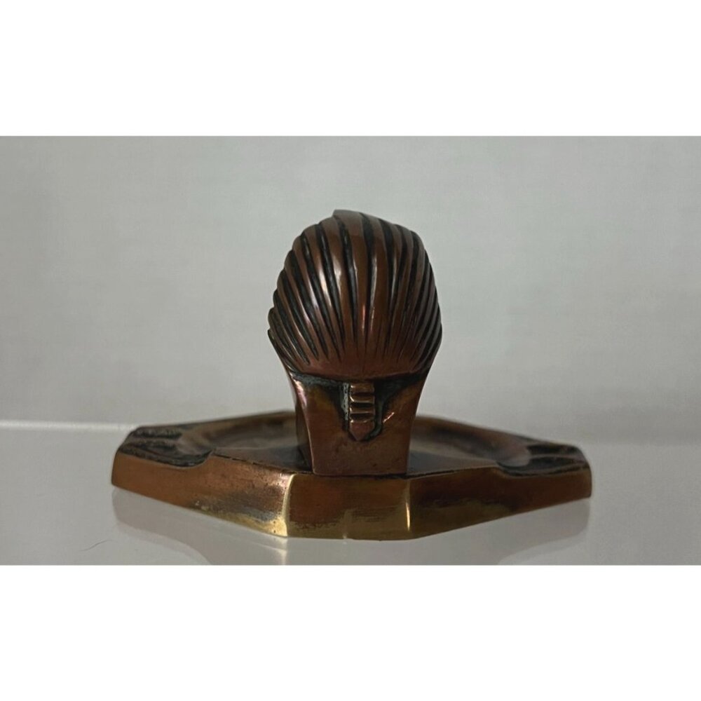 Vintage Egyptian Pharaoh & Queen Brass Figurines Miniature Collectibles - Picture 6 of 15